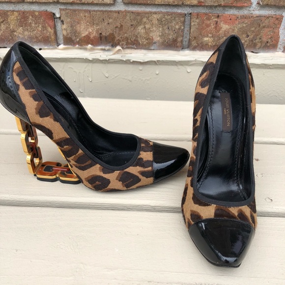 louis vuitton leopard heels